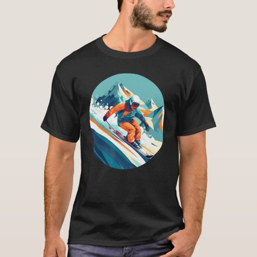 T-shirt Cool Ski Sport in Winter for Cool Snow Slope (Devant)