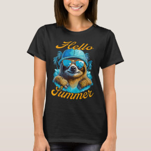 T-shirt Cool Sloth Hello Summer Vacances Plage été