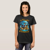 T-shirt Cool Sloth Hello Summer Vacances Plage été (Devant entier)