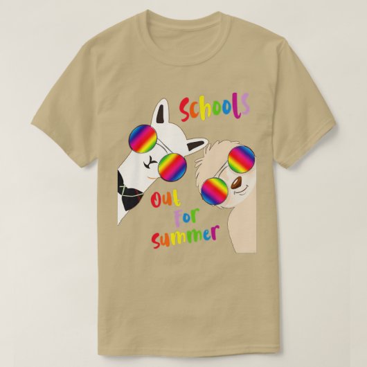 T-shirt Cool Sloth & Lunettes de soleil Llama Écoles Sorti (Design devant)