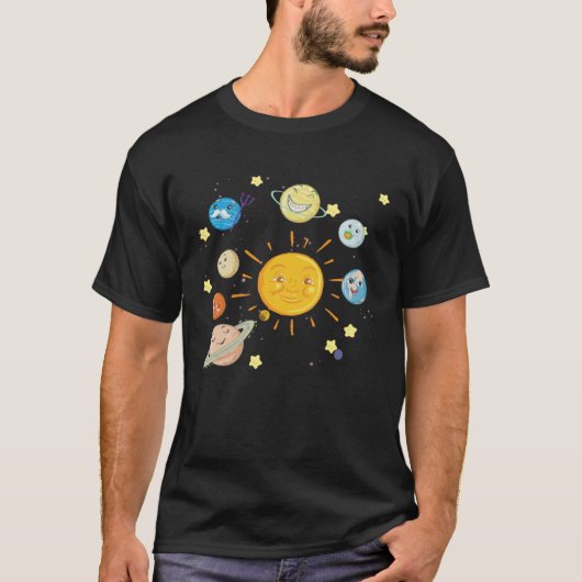 T-shirt Cool Solar System for Men Women Kids (Devant)