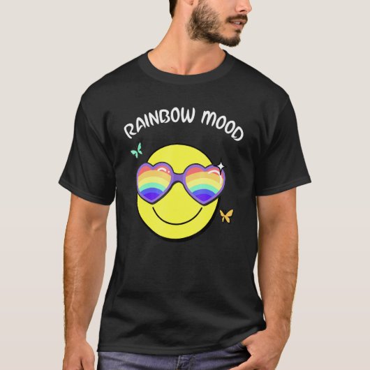 T-shirt Cool Soleil porter Rainbow Lunettes de soleil Lgbt (Devant)