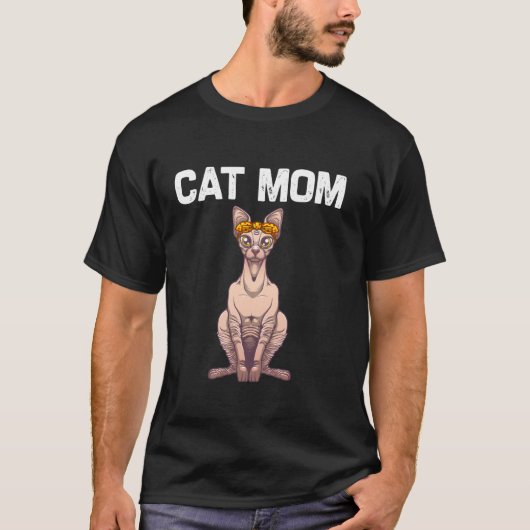 T-shirt Cool Sphynx Pour Maman Mère Sans Cheveux Amoureux  (Devant)