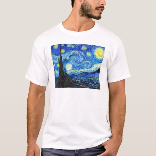 T-shirt Cool Starry Night Vincent Van Gogh peinture (Devant)
