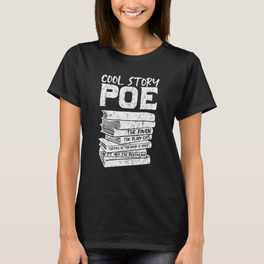 T-shirt Cool Story Poe Black Cat Biographie Auteur (Devant)