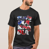 T-shirt Cool Suns Out Guns Gym Fitness Exercice Amérique (Devant)