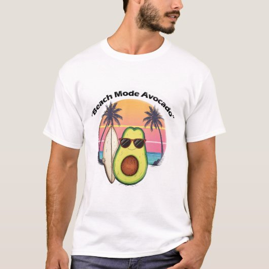 T-Shirt cool Surf Avocado - Plage d'été amusante C (Devant)