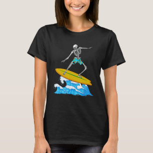 T-shirt Cool Surf Pour Hommes Femmes Squelette Surfer Surf