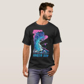 T-shirt Cool Surfing Monster Surf Hang Ten Riding Big Wave (Devant entier)