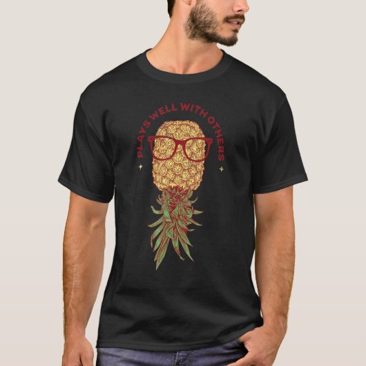 T-shirt Cool Swinger Pineappy Upside Down Joue Bien Wi-Fi (Devant)