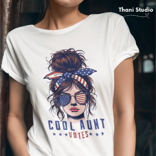 T-shirt Cool Tante Vote Vintage Messy Hair Lady Election