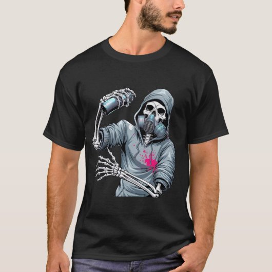 T-shirt Cool Tendance pour graffiti Street Skeleto (Devant)