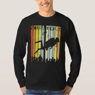 T-shirt Cool Texte Bandes Vintage Retro Plongée sous-marin
