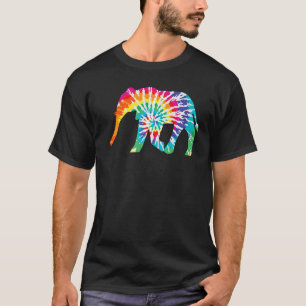 T-shirt Cool Tie Dye Elephant Animal Amphibien Hippie Frog