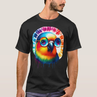 T-shirt Cool Tie Dye Lovebird Lunettes de soleil Illustrat