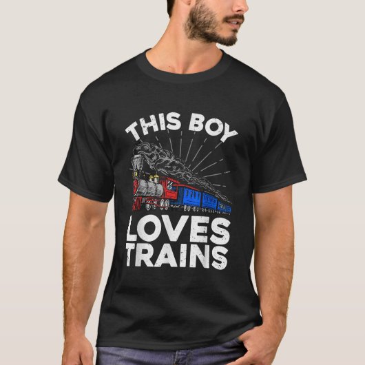 T-shirt Cool Train Art Pour Garçons Enfants Enfants Enfant (Devant)