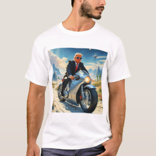 T-shirt cool Trump Motorcycle Alien Planète spatiale MAGA
