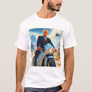 T-shirt cool Trump Motorcycle Alien Planète spatiale MAGA