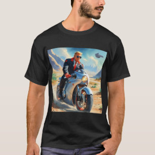 T-shirt cool Trump Motorcycle Alien Planète spatiale MAGA