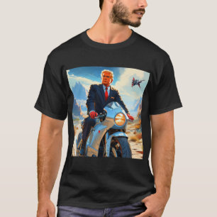T-shirt cool Trump Motorcycle Alien Planète spatiale MAGA