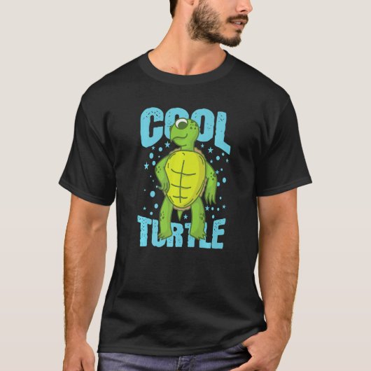 T-shirt Cool Turtle Reptile Water Back Shell (Devant)