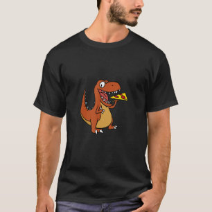 T-shirt Cool Tyrannosaurus Rex Dinosaur Manger Pizza