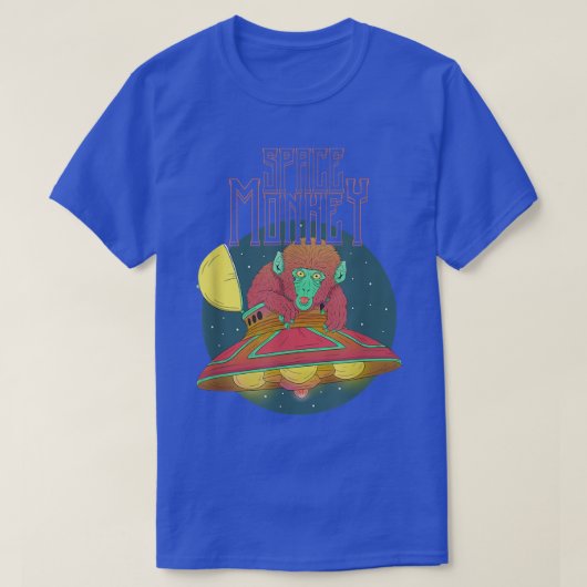 T-shirt Cool UFO Alien Monkey Espace externe (Design devant)
