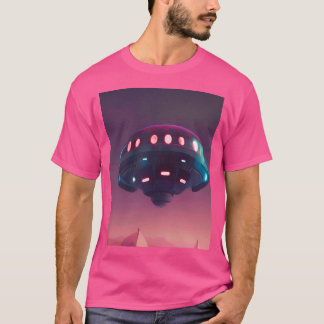 T-shirt Cool Ufo Art. Art Alien coloré et vif.