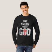 T-shirt Cool Une Nation Sous Dieu Religion Croix Rouge Act (Devant entier)