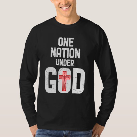 T-shirt Cool Une Nation Sous Dieu Religion Croix Rouge Act (Devant)