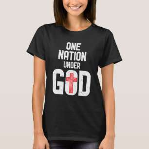 T-shirt Cool Une Nation Sous Dieu Religion Croix Rouge Act