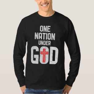 T-shirt Cool Une Nation Sous Dieu Religion Croix Rouge Act