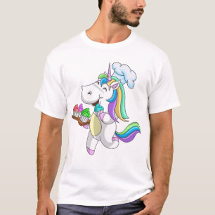 T-shirt Cool Unicorn Baking Cupcakes Drôle Horloge