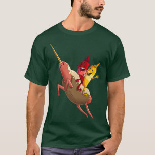 T-shirt Cool Unicorn Hotdog Funny Horned Horned Food