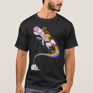 T-shirt Cool Unicorn Jetpack Rainbow Funny Horned Horned H