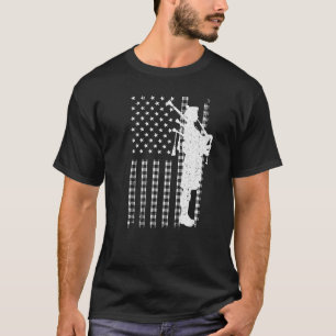 T-shirt Cool US Drapeau Bagpiper Pour Hommes Femmes Joueus