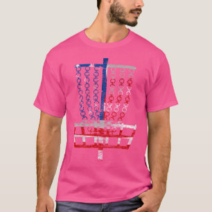 T-shirt Cool Us Drapeau Basket De Golf - 4 Juillet Dis