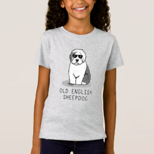 T-Shirt Cool Vieux Chien à mouton anglais (Grey 1) Mignonn
