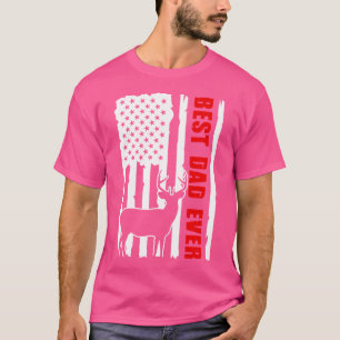 T-shirt Cool Vintage États-Unis Drapeau meilleur papa Deer