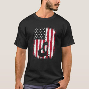 T-shirt Cool vintage Fox Animal Retro États-Unis Drapeau a