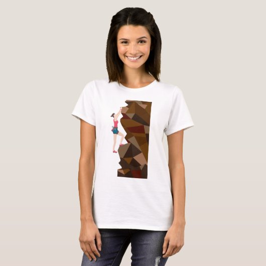 T-shirt Cool vintage Girl Rock Escalade (Devant entier)
