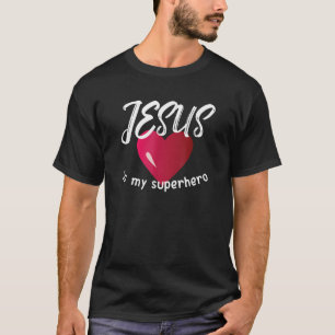 T-shirt Cool Vintage Jésus est mon super-héros chemise chr