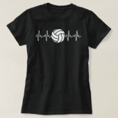 T-shirt Cool Volley-ball Heartbeat Design Hommes Femmes Vo (Design devant)