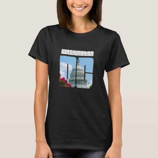 T-shirt Cool Washington D C avec US Capitol (Devant)