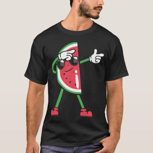 T-shirt Cool Watermelon Dabbing Summer Fun Kawaii Design (Devant)
