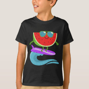 T-shirt Cool Watermelon Surf Board Funky Summer Fruit Vint