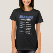 T-shirt Cool Web Taux horaire Dit Web Developer (Devant)