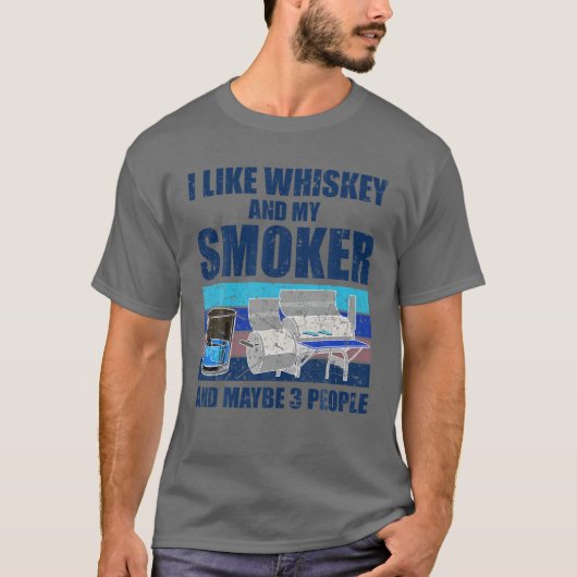 T-shirt Cool Whiskey Art Pour Hommes Femmes Viande Fumer B (Devant)