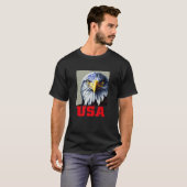 T-shirt Cool Wild USA Eagle Illustration Graphisme (Devant entier)