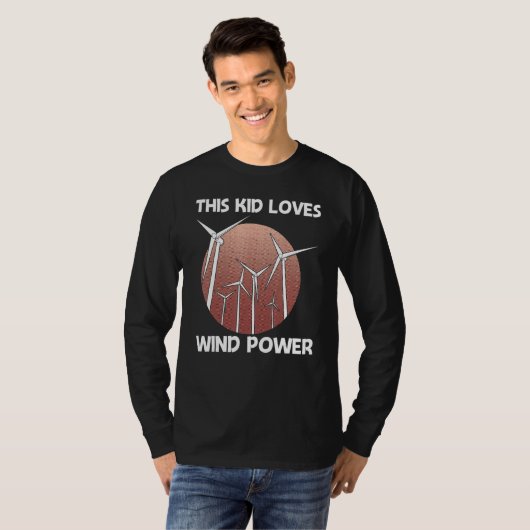 T-shirt Cool Wind Power For Kids Boys Wind Turbine Renewab (Devant entier)